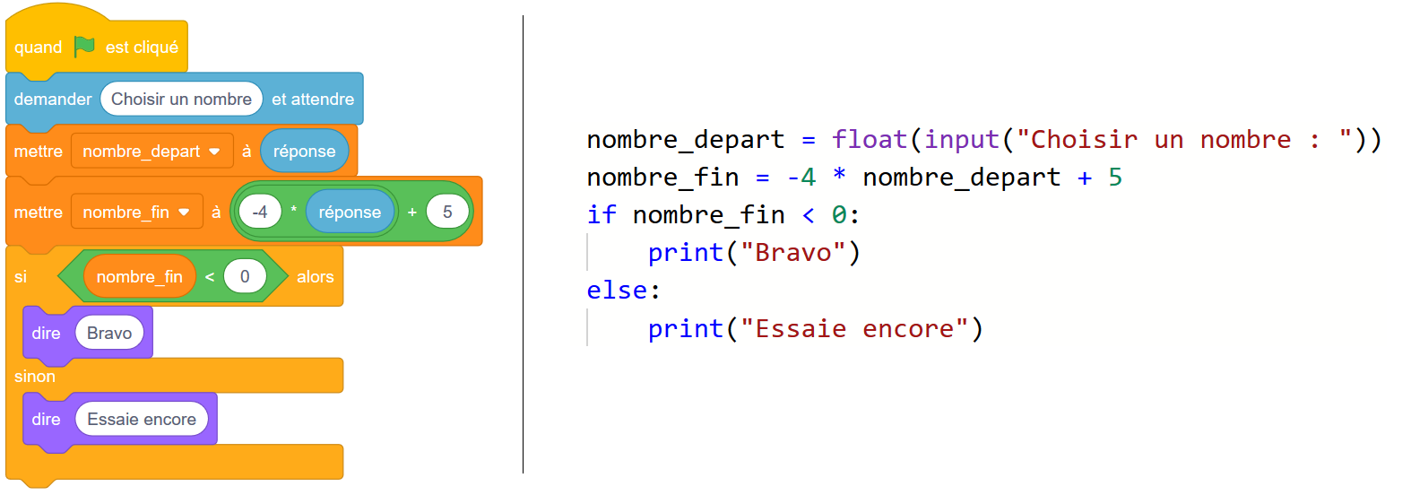 comparaison programmation par blocs et textuelle