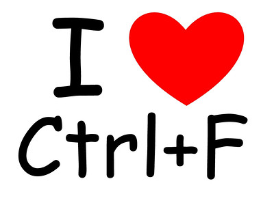 i love ctrl+f